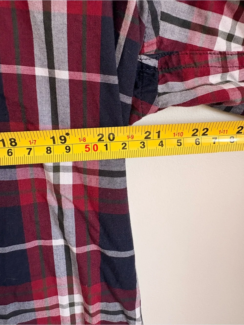 J. Crew Men’s Navy, Red & White Plaid Button-Down Shirt